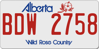AB license plate BDW2758
