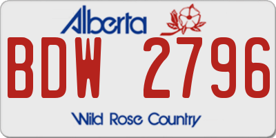 AB license plate BDW2796