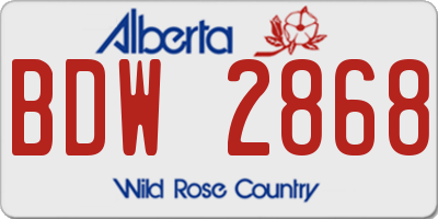 AB license plate BDW2868