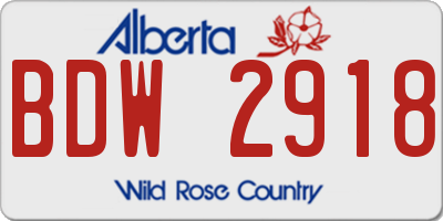 AB license plate BDW2918