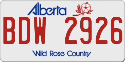 AB license plate BDW2926