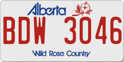 AB license plate BDW3046