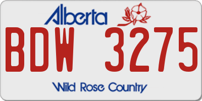AB license plate BDW3275
