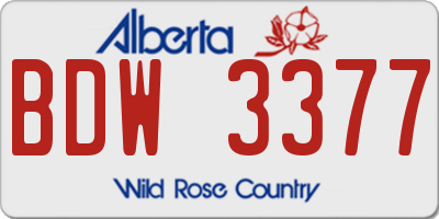 AB license plate BDW3377