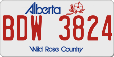 AB license plate BDW3824