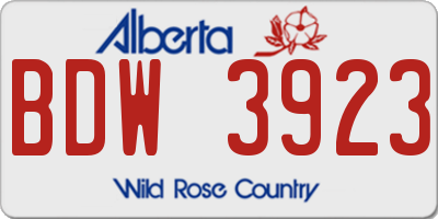 AB license plate BDW3923