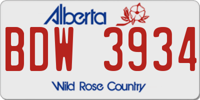 AB license plate BDW3934