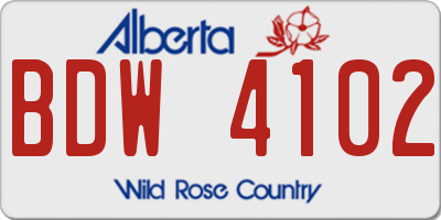 AB license plate BDW4102