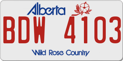 AB license plate BDW4103