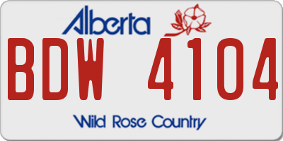 AB license plate BDW4104