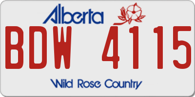 AB license plate BDW4115