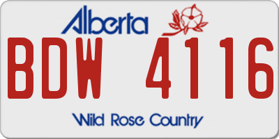 AB license plate BDW4116