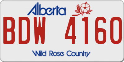 AB license plate BDW4160