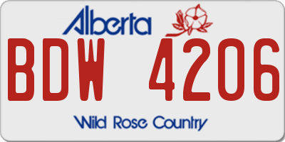 AB license plate BDW4206