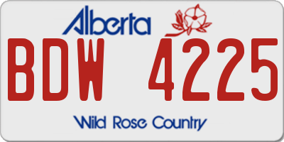 AB license plate BDW4225