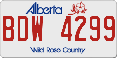 AB license plate BDW4299