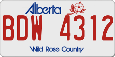 AB license plate BDW4312