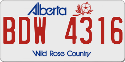 AB license plate BDW4316