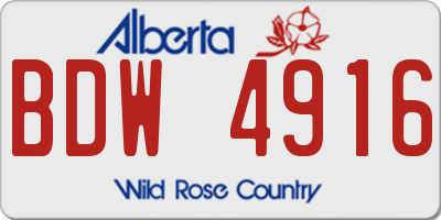 AB license plate BDW4916