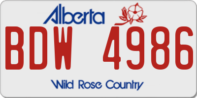AB license plate BDW4986