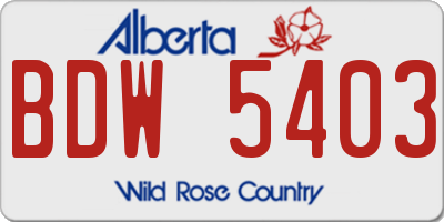 AB license plate BDW5403