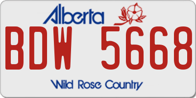 AB license plate BDW5668