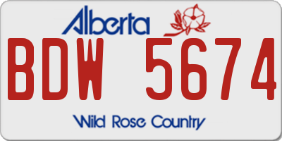 AB license plate BDW5674