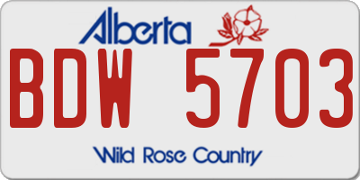 AB license plate BDW5703