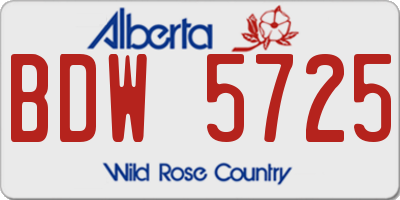 AB license plate BDW5725