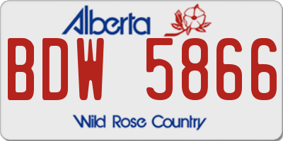 AB license plate BDW5866