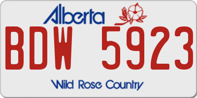 AB license plate BDW5923