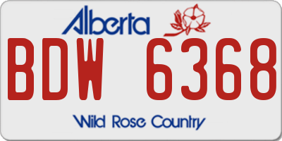 AB license plate BDW6368