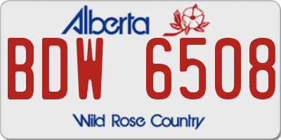 AB license plate BDW6508
