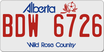 AB license plate BDW6726
