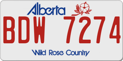 AB license plate BDW7274