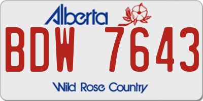 AB license plate BDW7643