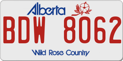 AB license plate BDW8062