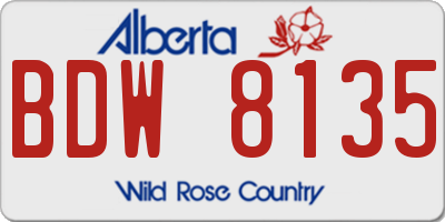 AB license plate BDW8135