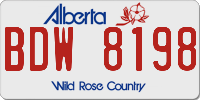 AB license plate BDW8198