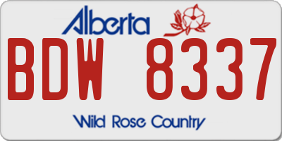 AB license plate BDW8337