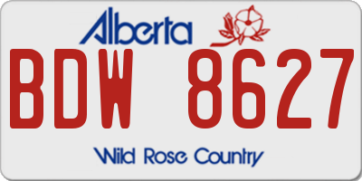 AB license plate BDW8627