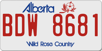 AB license plate BDW8681
