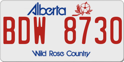 AB license plate BDW8730