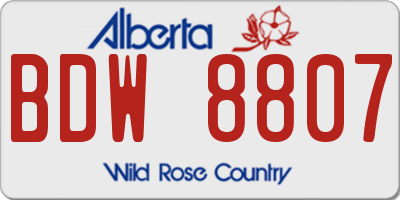 AB license plate BDW8807