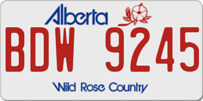 AB license plate BDW9245