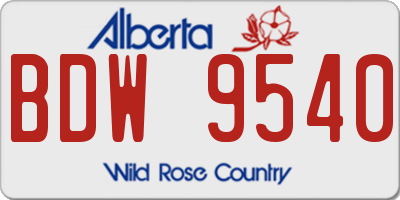 AB license plate BDW9540