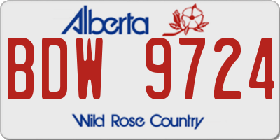 AB license plate BDW9724