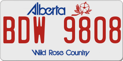 AB license plate BDW9808