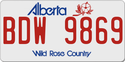 AB license plate BDW9869