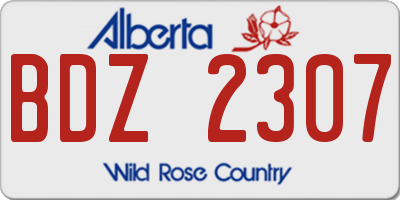 AB license plate BDZ2307